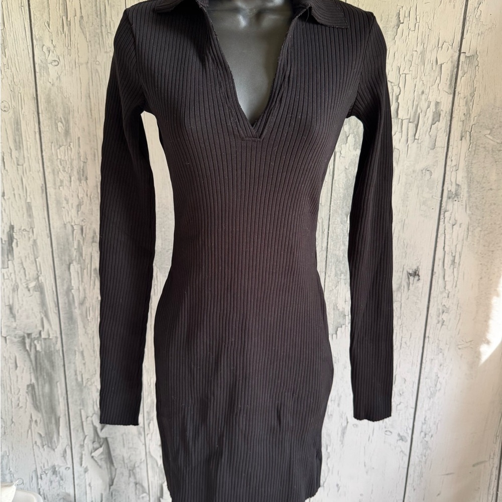 Cotton Citizen Black Ribbed Dress‎
